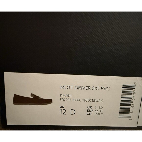 NEW COACH Size 12 D Men\'s Shoes Loafer Khaki SIG Saddle Leather MOTT DRIVER $178 main image 8